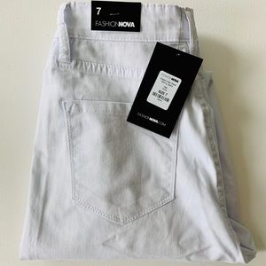 Fashion Nova High waist white jeans